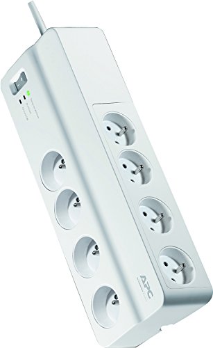 APC SurgeArrest Essential - Surge protector - AC 230 V - 2300 Watt - output connectors: 8 - Belgium, France - white