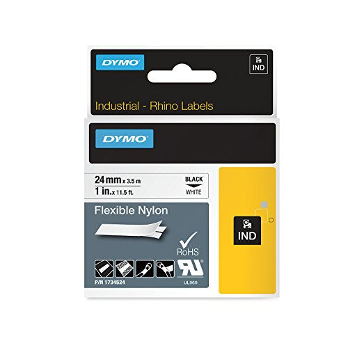 Dymo Rhino Tape Original flexible 24mm Black on white 1734524