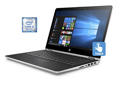 HP Pavilion x360 14-ba104na - Flip design - Core i5 8250U / 1.6 GHz - Win 10 Home 64-bit - 8 GB RAM - 256 GB SSD - 14" IPS touchscreen 1920 x 1080 (Full HD) - UHD Graphics 620 - Wi-Fi 5, Bluetooth - ash silver keyboard frame, natural silver (cover and base), Strata pattern - kbd: UK