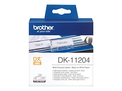 Brother DK-11204 - Black on white - 17 x 54 mm 400 label(s) (1 roll(s) x 400) multi-purpose labels - for Brother QL-1050, 1060, 500, 550, 560, 570, 580, 600, 650, 700, 710, 720, 820