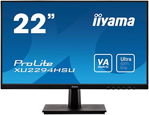 iiyama ProLite XU2294HSU-B1 - LED monitor - 22" (21.5" viewable) - 1920 x 1080 Full HD (1080p) @ 75 Hz - VA - 250 cd/m - 3000:1 - 4 ms - HDMI, VGA, DisplayPort - speakers - matte black