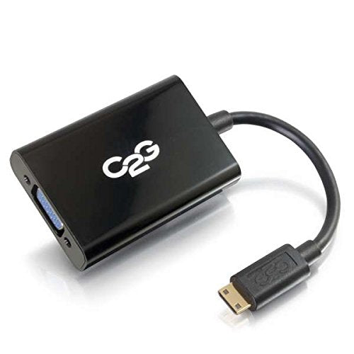 C2G HDMI Mini to VGA and Audio Adapter Converter Dongle - Video converter - HDMI - VGA - black