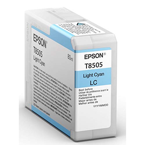 Epson T8505 - 80 ml - light cyan - original - ink cartridge - for SureColor P800, P800 Designer Edition, SC-P800