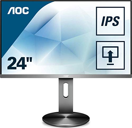 AOC Gaming I2490PXQU 23.8 Inch 1920 x 1080 Full HD 1080p 60Hz IPS FHD HA MM HDMI VGA DP USB LED Monitor Black