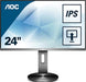 AOC Gaming I2490PXQU 23.8 Inch 1920 x 1080 Full HD 1080p 60Hz IPS FHD HA MM HDMI VGA DP USB LED Monitor Black