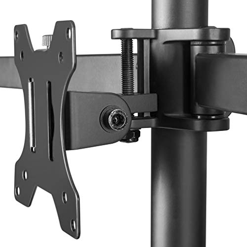 NewStar Tilt/Turn/Rotate Triple Desk Mount (clamp) for three 10-27" Monitor Screens, Height Adjustable - Black - Desk mount for 3 LCD displays - black - screen size: 10"-27"