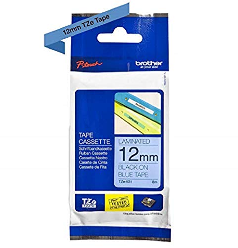 Brother TZe-531 - Black on blue - Roll (1.2 cm x 8 m) 1 roll(s) laminated tape - for Brother PT-D210, D600, H110, P750, P950, P-Touch Cube PT-P300, P-Touch Cube Pro PT-P910