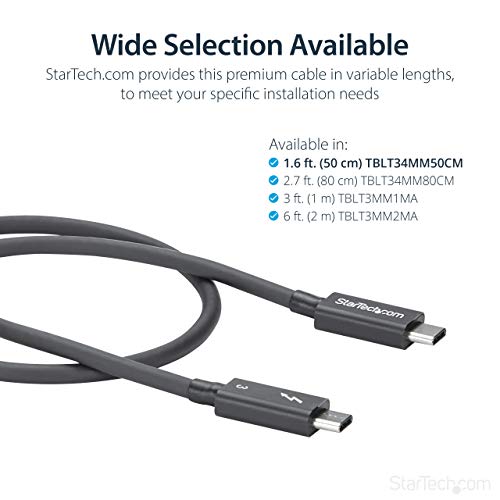 StarTech 0.5m Thunderbolt 3 USB C Cable