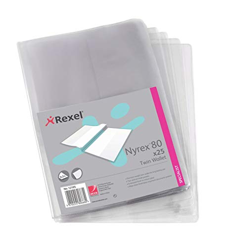 Best Value Acco 12195 - Rexel Nyrex Twin Wallet Clear 12195 (PK25)