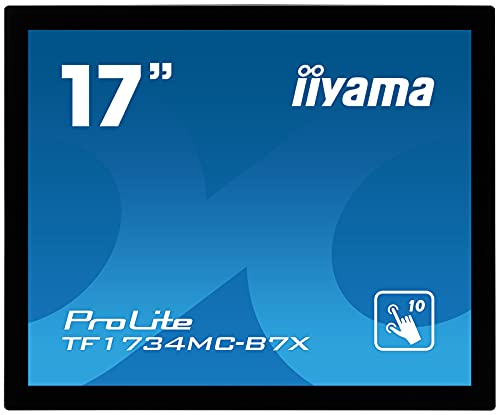 iiyama ProLite TF1734MC-B7X - LED monitor - 17" - open frame - touchscreen - 1280 x 1024 - IPS - 350 cd/m² - 1000:1 - 5 ms - HDMI, VGA, DisplayPort - black