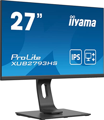 iiyama ProLite XUB2793HS-B4 - LED monitor - 27" - 1920 x 1080 Full HD (1080p) @ 75 Hz - IPS - 300 cd/m² - 1000:1 - 4 ms - HDMI, VGA, DisplayPort - speakers - matte black