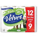 Best Value Triple Velvet Toilet Rolls White Ref VSCADVW12 [Pack 9]