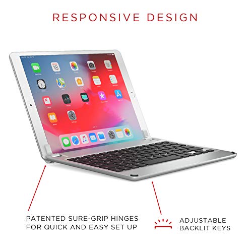 Brydge 10.5 Inch AZERTY French Bluetooth Wireless Keyboard for Apple iPad Air 3rd Gen iPad Pro Lightweight Aluminium Body Backlit Keys Silver