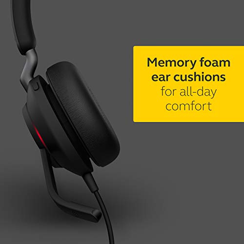 Jabra Evolve 2 40 USB A Wired Noise Isolating Mono Headset Powerful 40mm Speaker Certified for Microsoft Teams Dedicated Teams Button