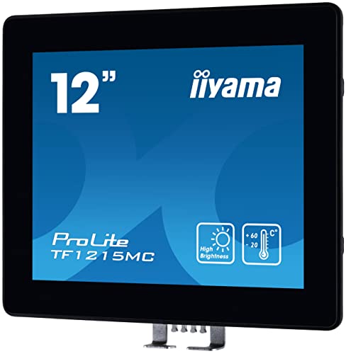 iiyama ProLite TF1215MC-B1 - LED monitor - 12.1" - open frame - touchscreen - 1024 x 768 - IPS - 540 cd/mâ‰¤ - 1000:1 - 25 ms - HDMI, VGA, DisplayPort - black