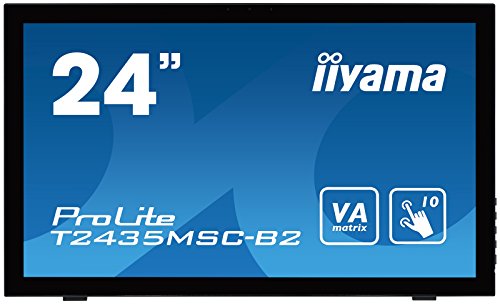 iiyama ProLite T2435MSC-B2 - LED monitor - 24" (23.6" viewable) - touchscreen - 1920 x 1080 Full HD (1080p) @ 60 Hz - VA - 250 cd/m - 3000:1 - 6 ms - HDMI, DVI-D, DisplayPort - speakers - black