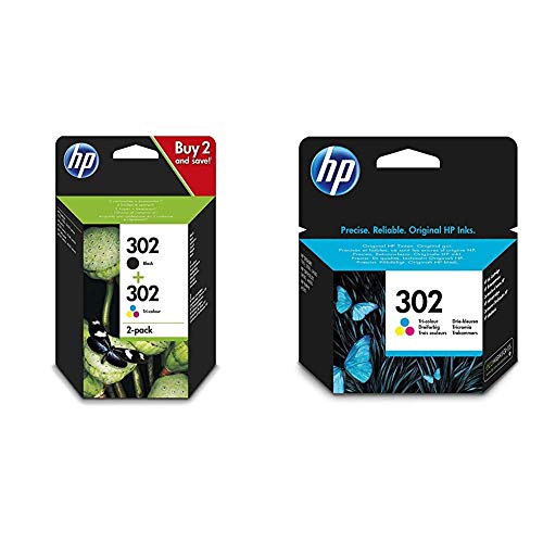 Pack de 2 cartouches d'encre noire/3 couleurs authentiques HP 302 - HP  Store Suisse