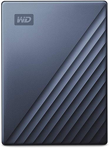 WD My Passport Ultra WDBFTM0040BBL - Hard drive - encrypted - 4 TB - external (portable) - USB 3.0 (USB-C connector) - 256-bit AES - blue