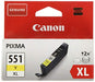 Canon CLI-551 YXL - 6446B001 - 1 x Yellow - High Yield - Ink tank - For PIXMA iP8750,iX6850,MG5550,MG5650,MG5655,MG6450,MG6650,MG7150,MG7550,MX725,MX925