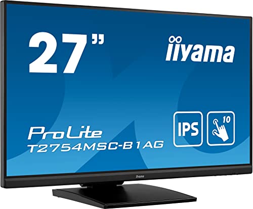 iiyama ProLite T2754MSC-B1AG - LED monitor - 27" - touchscreen - 1920 x 1080 Full HD (1080p) @ 60 Hz - IPS - 300 cd/m² - 1000:1 - 4 ms - HDMI, VGA - speakers - matte black