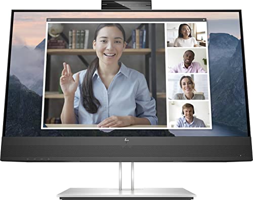 HP E24mv G4 Conferencing Monitor - E-Series - LED monitor - 23.8" - 1920 x 1080 Full HD (1080p) @ 60 Hz - IPS - 250 cd/mï¿½ - 1000:1 - 5 ms - HDMI, VGA, DisplayPort - speakers - silver (stand), black head