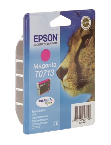 Epson T0713 - 5.5 ml - magenta - original - ink cartridge - for Stylus DX9400, SX115, SX210, SX215, SX218, SX415, SX515, SX610, Stylus Office BX310, BX610