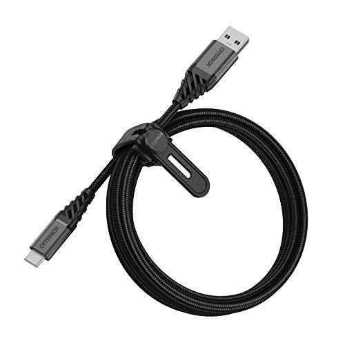 OtterBox Premium - USB cable - USB-C (M) to USB (M) - USB 2.0 - 3 A - 2 m - dark ash black