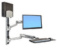 Ergotron LX Sit-Stand Wall Mount System - Mounting kit (wall arm, CPU holder, mouse holder, 2 track covers, keyboard arm, 2 cable channels, wrist rest) for LCD display / keyboard / mouse / CPU - polished aluminium - screen size: 42" - wall-mountable