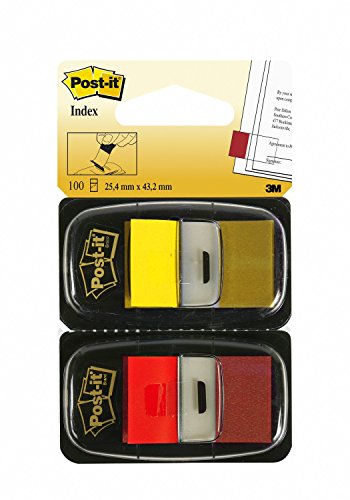 Best Value Post-it Index Flags 25mm Red & Yellow 2 x 50 Pk