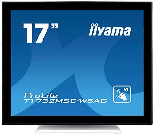 iiyama ProLite T1732MSC-W5AG - LED monitor - 17" - touchscreen - 1280 x 1024 - TN - 250 cd/m - 1000:1 - 5 ms - HDMI, VGA, DisplayPort - speakers - matt white