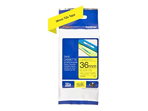 Brother TZe-661 - Standard adhesive - black on yellow - Roll (3.6 cm x 8 m) 1 roll(s) laminated tape - for P-Touch PT-3600, 530, 550, 9200, 9400, 9500, 9600, 9700, 9800, D800, E800, P900, P950