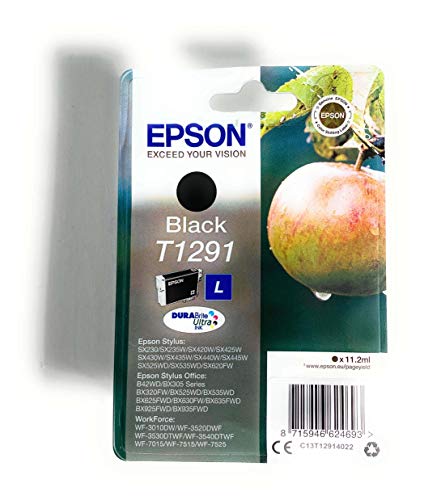 Epson T1291 - 11.2 ml - L size - black - original - blister - ink cartridge - for Stylus SX230, SX235, SX430, SX438, WorkForce WF-3010, 3520, 3530, 3540, 7015, 7515, 7525