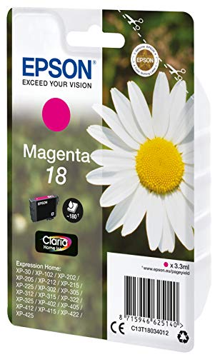 Epson 18 - 3.3 ml - magenta - original - ink cartridge - for Expression Home XP-212, 215, 225, 312, 315, 322, 325, 412, 415, 422, 425