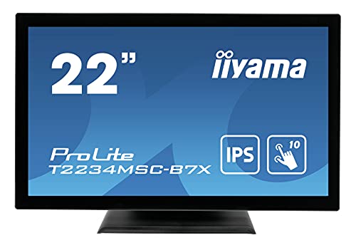 iiyama ProLite T2234MSC-B7X - LED monitor - 22" (21.5" viewable) - touchscreen - 1920 x 1080 Full HD (1080p) @ 60 Hz - IPS - 350 cd/m - 1000:1 - 8 ms - HDMI, VGA, DisplayPort - speakers - matte black