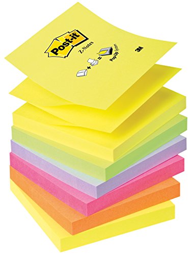 Best Value Post-it R330NR Z-Notes, Neon Rainbow, Set of 6 (100 Sheets Per Pad)