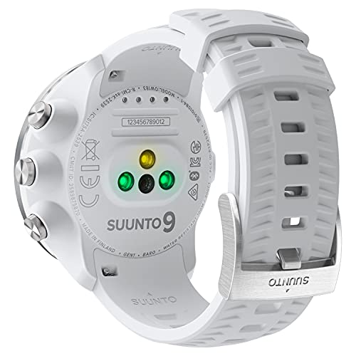 Suunto 9 - White - sport watch with strap - silicone - white - wrist size: 130-220 mm - Bluetooth - 81 g