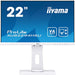 iiyama ProLite XUB2294HSU-W1 - LED monitor - 22" (21.5" viewable) - 1920 x 1080 Full HD (1080p) @ 75 Hz - VA - 250 cd/m - 3000:1 - 4 ms - HDMI, VGA, DisplayPort - speakers - matt white