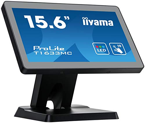 iiyama ProLite T1633MC-B1 - LED monitor - 15.6" - touchscreen - 1366 x 768 @ 60 Hz - TN - 300 cd/m - 500:1 - 8 ms - HDMI, VGA, DisplayPort - black, matte