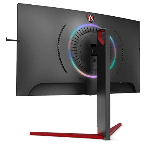 AOC Gaming AG273QCG - AGON Series - LED monitor - curved - 27" - 2560 x 1440 QHD @ 165 Hz - TN - 400 cd/m - 1000:1 - DisplayHDR 400 - 1 ms - HDMI, DisplayPort - speakers - black, red