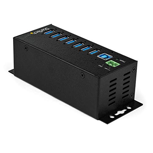 StarTech.com 7-Port Industrial USB 3.0 Hub with External Power Adapter - ESD & 350W Surge Protection (HB30A7AME)