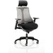 Flex Chair Black Frame With Grey Back With Headrest KC0109