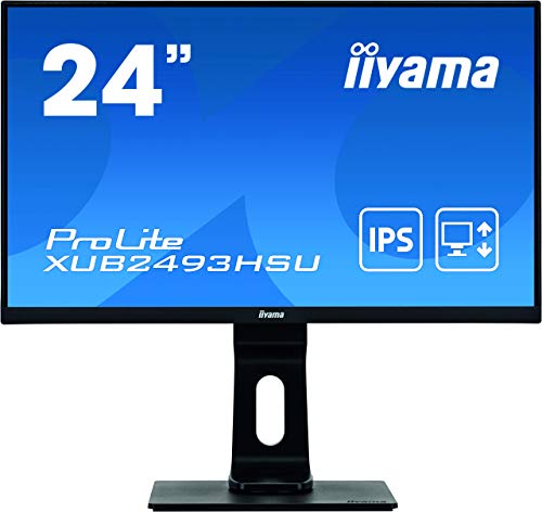 iiyama ProLite XUB2493HSU-B1 - LED monitor - 24" (23.8" viewable) - 1920 x 1080 Full HD (1080p) @ 60 Hz - IPS - 250 cd/m - 1000:1 - 4 ms - HDMI, VGA, DisplayPort - speakers - matte black