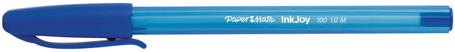 Best Value Paper Mate InkJoy 100 CAP Ball Pen with 1.0 mm Medium Tip - Blue, Pack of 50