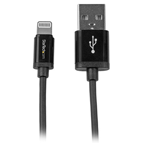 StarTech.com USBLT30CMB 0.3 m (11 Inch) Short Black Apple 8-Pin Lightning Connector to USB Cable for iPhone/iPod/iPad, Charge and Sync Cable