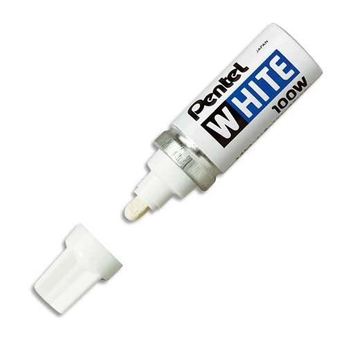 Best Value Pentel Permanent Marker Valve-controlled Bullet Tip Broad 6mm White Ref X100W [Pack of 12]