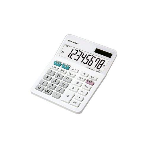 Sharp El310W B Desktop Calculator 8 Digit Angled Display