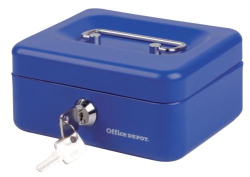 Best Value Robust steel-construction cash box Blue 6 Inch