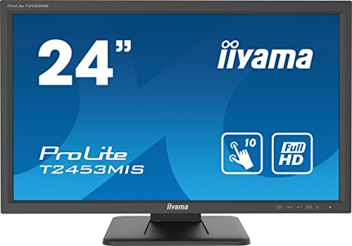 iiyama ProLite T2453MIS-B1 - LED monitor - 24" (23.6" viewable) - touchscreen - 1920 x 1080 Full HD (1080p) @ 60 Hz - VA - 250 cd/m² - 3000:1 - 4 ms - HDMI, VGA, DisplayPort - speakers - matte black