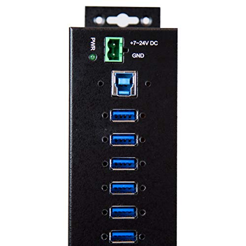 StarTech.com 10-Port Industrial USB 3.0 Hub with External Power Adapter - ESD & 350W Surge Protection (HB30A10AME)