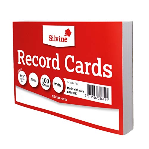 Valuex Record Cards 203X127Mm Plain White (Pack 100)